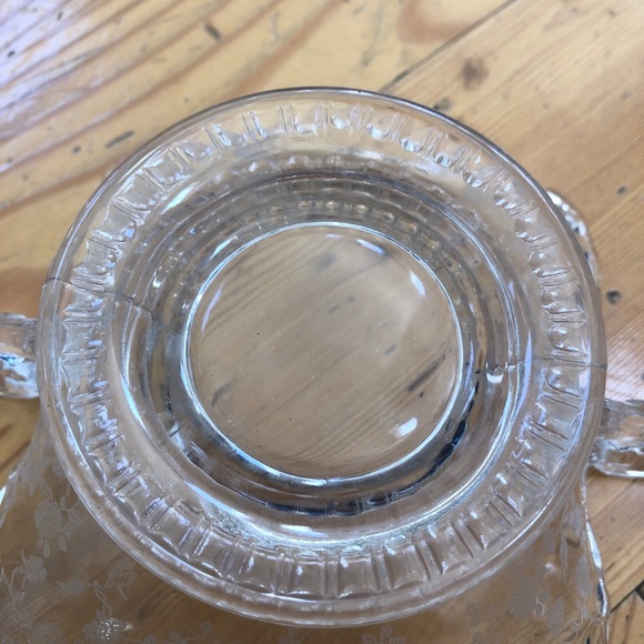 Vintage  Etched Glass Clear Depression - Picture 3 of 10